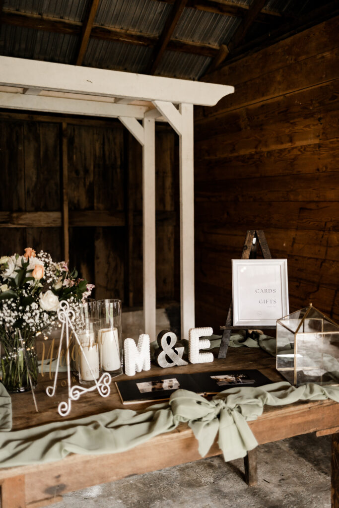 The ceremony space at this Estate 248 wedding in Langley, British Columbia