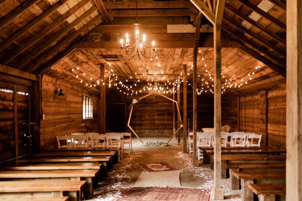 The ceremony space at this Estate 248 wedding in Langley, British Columbia