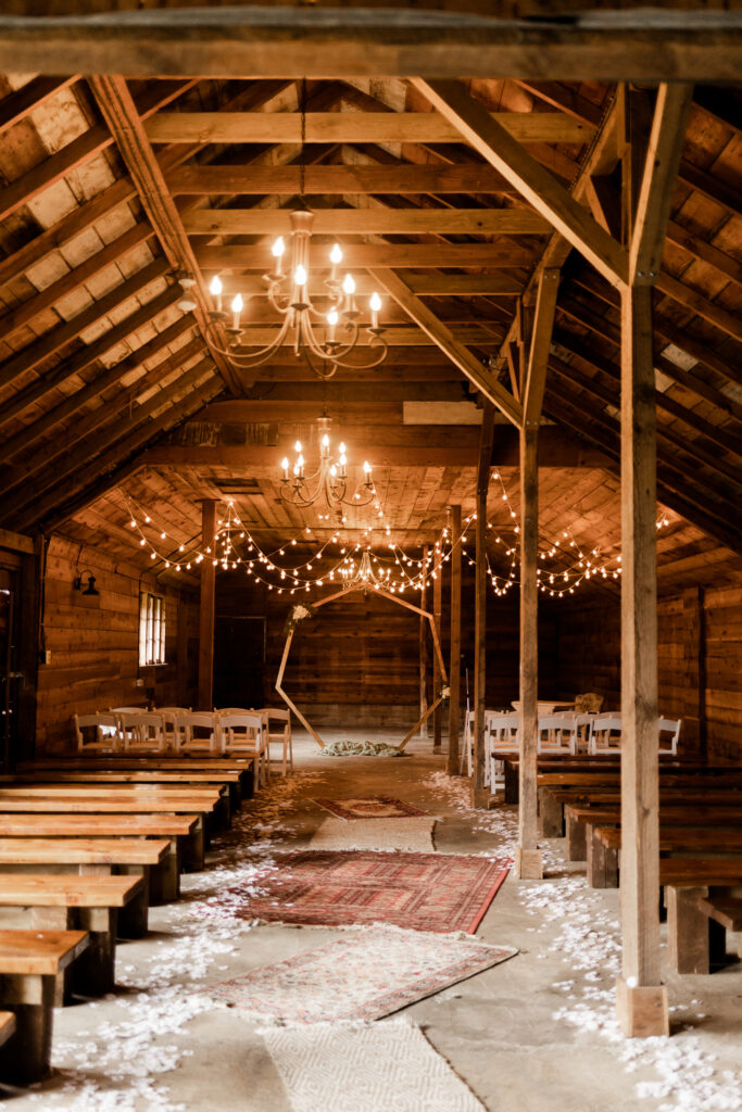 The ceremony space at this Estate 248 wedding in Langley, British Columbia