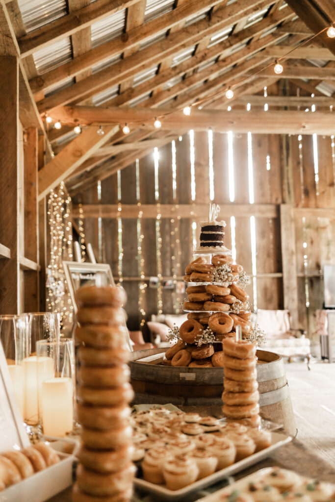 Donut tower at this Estate 248 wedding in Langley, British Columbia