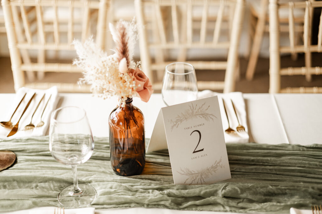 Table decor at this Kildara Farms wedding