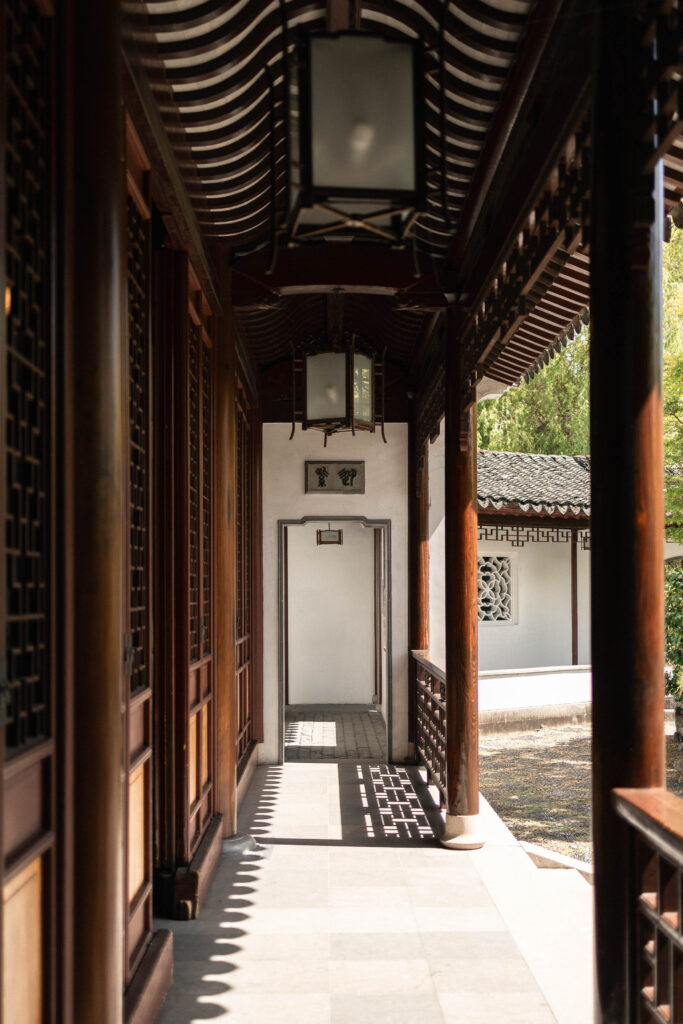 Artistic hallway at Dr. Sun Yat-Sen Classical Chinese Garden wedding venue