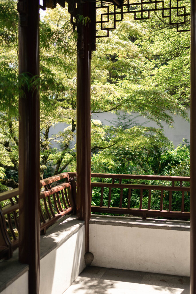 Lush corner at Dr. Sun Yat-Sen Classical Chinese Garden wedding venue