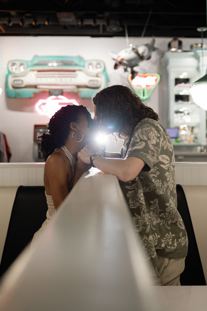 Retro Diner Couples Photoshoot at Johnny's Jukebox Diner in Chilliwack, BC 