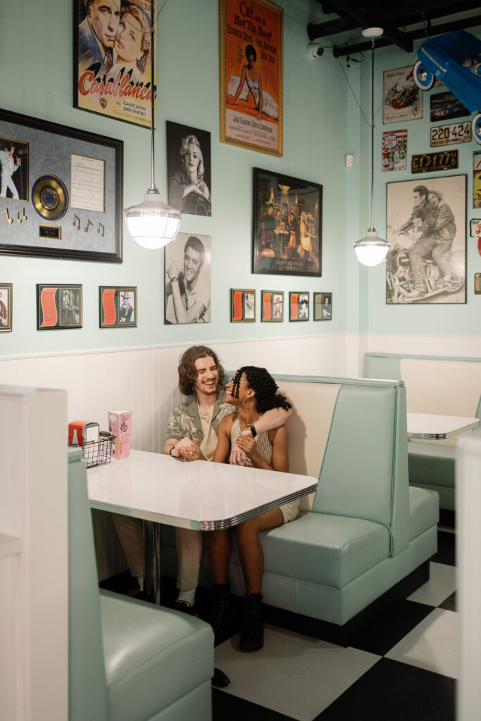 Retro Diner Couples Photoshoot at Johnny's Jukebox Diner in Chilliwack, BC 