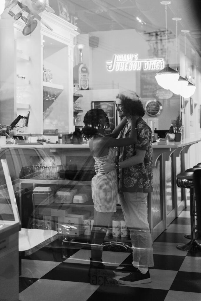 Retro Diner Couples Photoshoot at Johnny's Jukebox Diner in Chilliwack, BC 