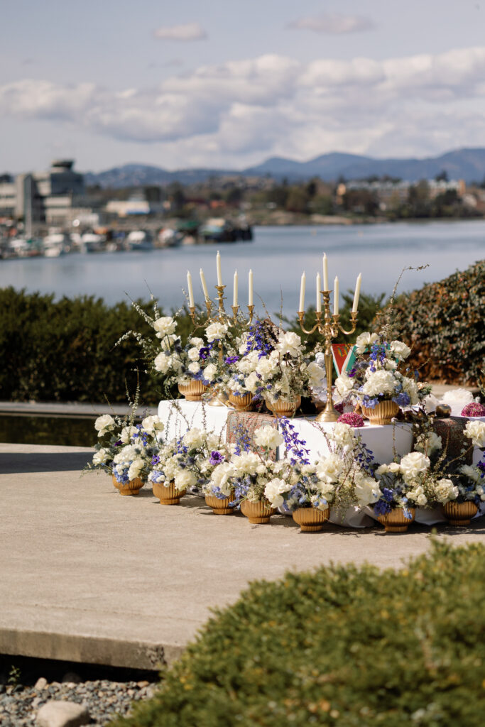 Persian wedding ceremony details at Laurel Point Inn wedding in Victoria BC