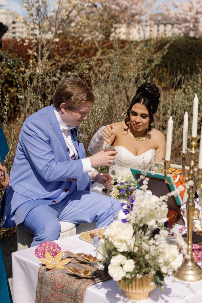 Persian wedding ceremony moments at Laurel Point Inn wedding in Victoria BC
